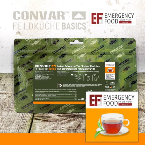 Convar Emergency Food | Basic Instant Black Tea | Frysetørret mad | 420g