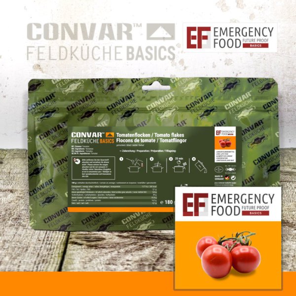 Convar Emergency Food | Tomato flakes | Frysetørret mad | 180g