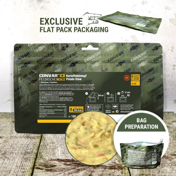 Convar Emergency Food | Kartoffelgryde | Frysetørret mad | 100g