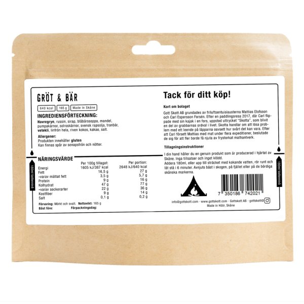 Gott Skott | Grød | Outdoor Food | 165g