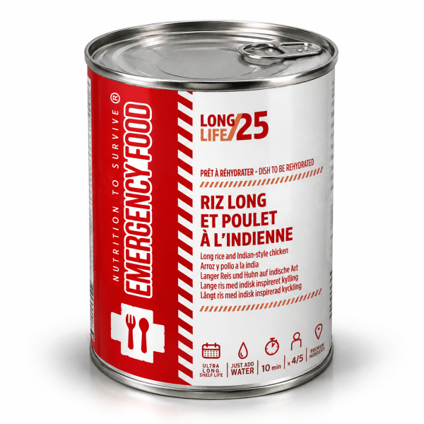 NTS Emergency Food | Lange ris og indisk kylling | Frysetørret mad | 1800g