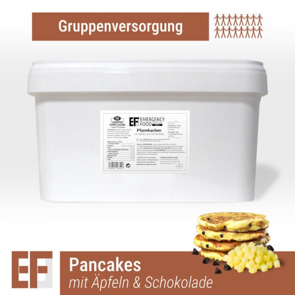 Convar Emergency Food | Pandekage med æbler og chokolade | Frysetørret mad | 5500g