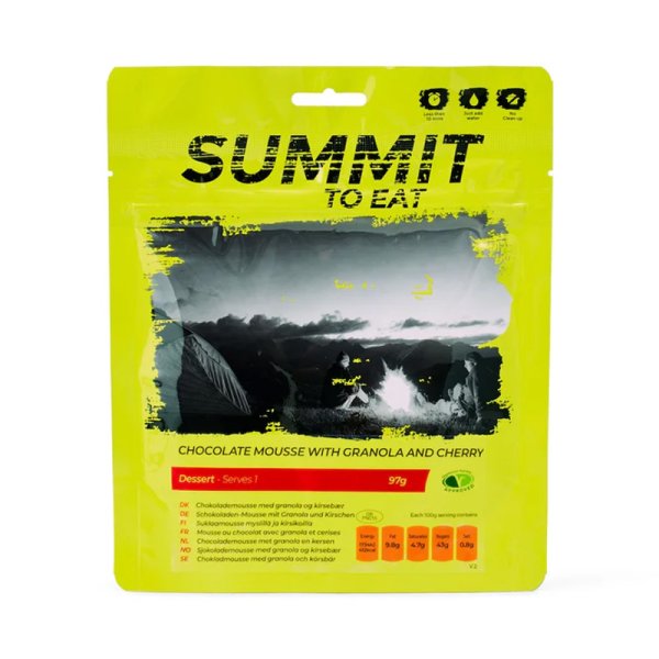 Summit To Eat | Chokolademousse med granola og kirsebær | Frysetørret mad | 97g