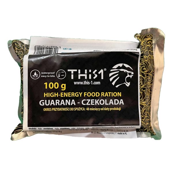 This-1 | Survival Bar | Chokolade Guarana 100 g | Lang holdbarhed | 100g